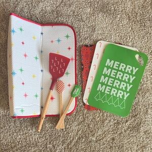 Festive Kitchen Set with Drying Mat, Cutting Mats and Utensils